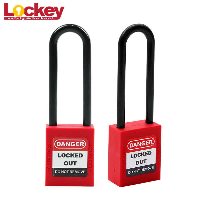 Lockout Tagout 76 mm langer Kunststoffbügel Sicherheitsvorhängeschloss P76P