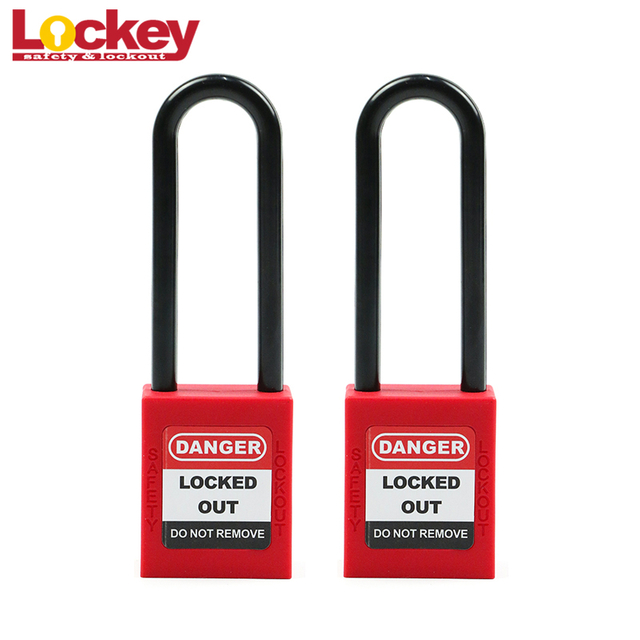 Lockout Tagout 76 mm langer Kunststoffbügel Sicherheitsvorhängeschloss P76P