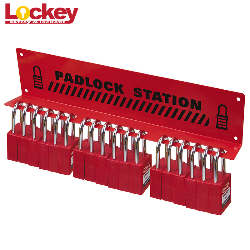 Robuste Sicherheits-Metalltafel-Verriegelungsstation aus Stahl mit 5 Schlössern, Vorhängeschlössern PLS01-04