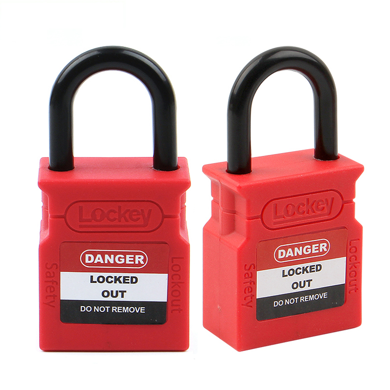 Werkseitiges 25-mm-Nylon-Bügel-Verriegelungs-/Tagout-Sicherheitsvorhängeschloss mit unterschiedlichem Schlüssel CP25P