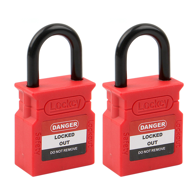 Werkseitiges 25-mm-Nylon-Bügel-Verriegelungs-/Tagout-Sicherheitsvorhängeschloss mit unterschiedlichem Schlüssel CP25P